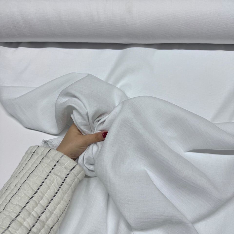 Çift Kat Müslin Kumaş Çift En %100 Pamuk Beyaz Renk