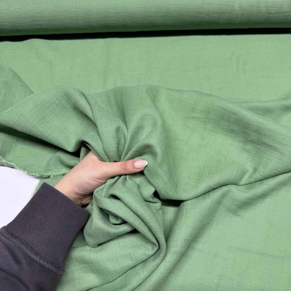 Çift Kat Müslin Kumaş Çift En %100 Pamuk Fıstık Yeşili
