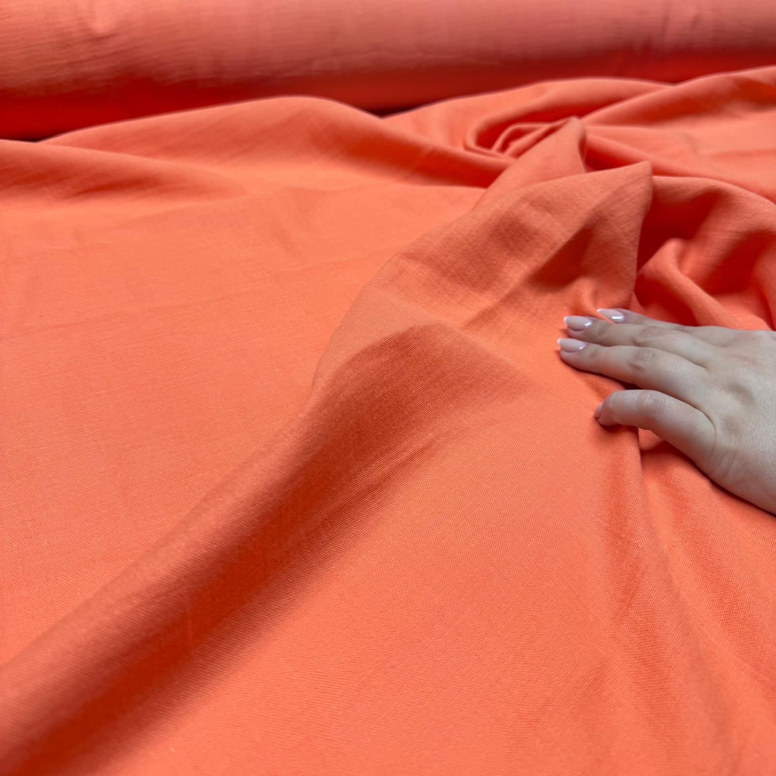 Çift Kat Müslin Kumaş Çift En %100 Pamuk Turuncu Renk