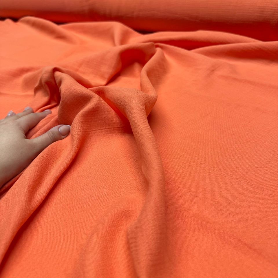 Çift Kat Müslin Kumaş Çift En %100 Pamuk Turuncu Renk