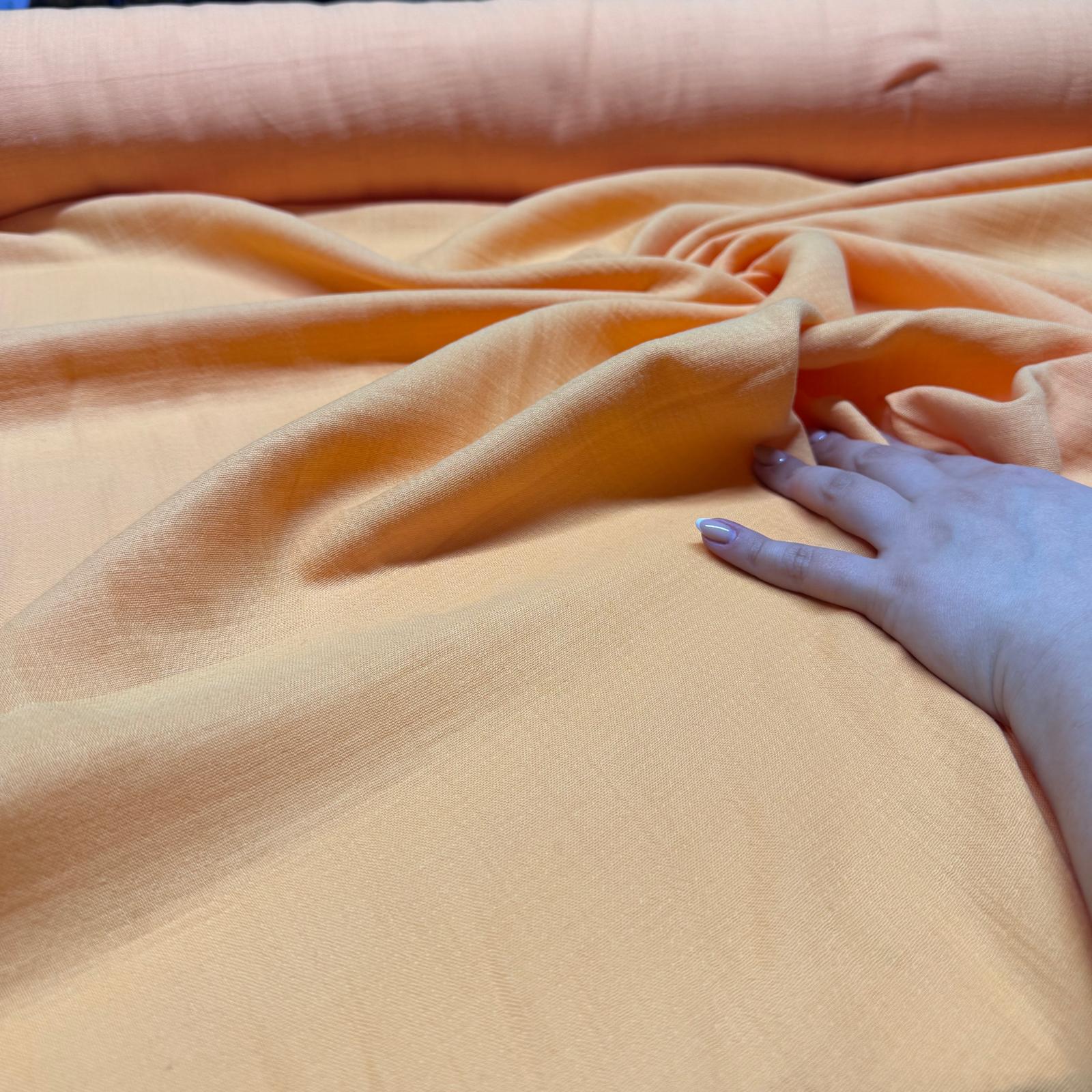 Çift Kat Müslin Kumaş Çift En %100 Pamuk Somon & Turuncu