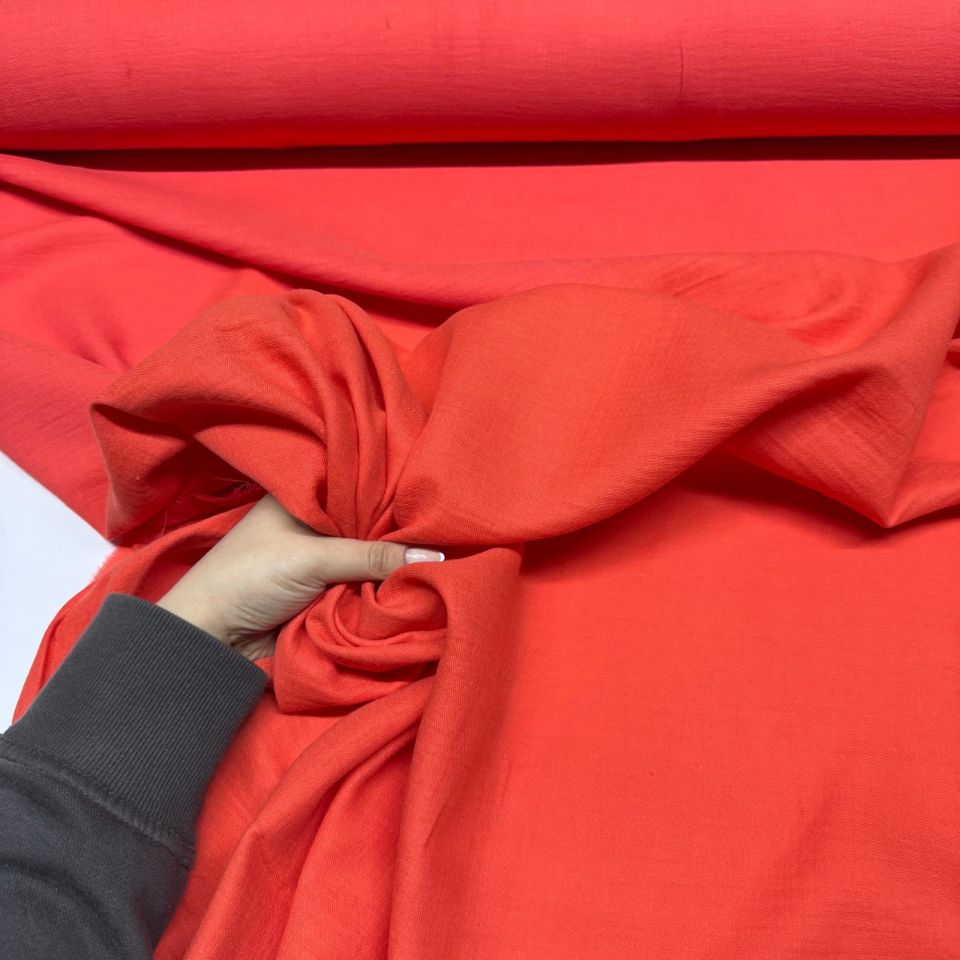 Çift Kat Müslin Kumaş Çift En %100 Pamuk Koyu Turuncu