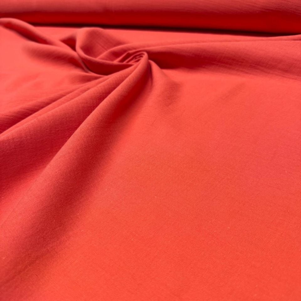 Çift Kat Müslin Kumaş Çift En %100 Pamuk Koyu Turuncu