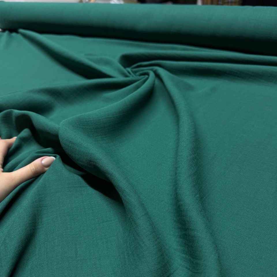 Çift Kat Müslin Kumaş En 150 cm %100 Pamuk Zümrüt Yeşili