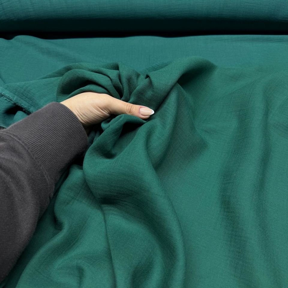 Çift Kat Müslin Kumaş En 150 cm %100 Pamuk Zümrüt Yeşili