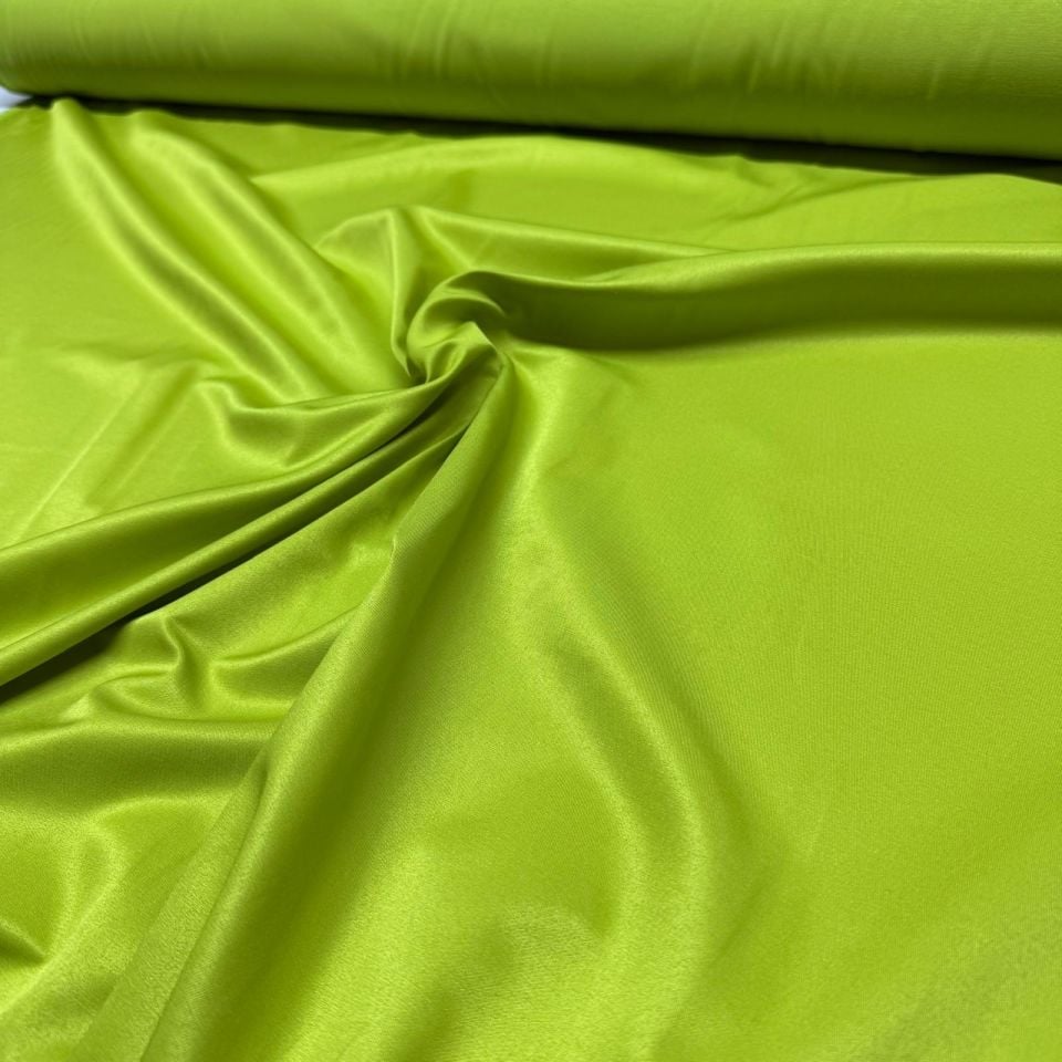 Poplin Kumaş Parlak Yağ Yeşili&Hardal Renk Çift En