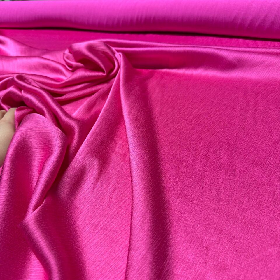 Pamuk Saten Viskon Kumaş Çift En Parlak Açık Pembe