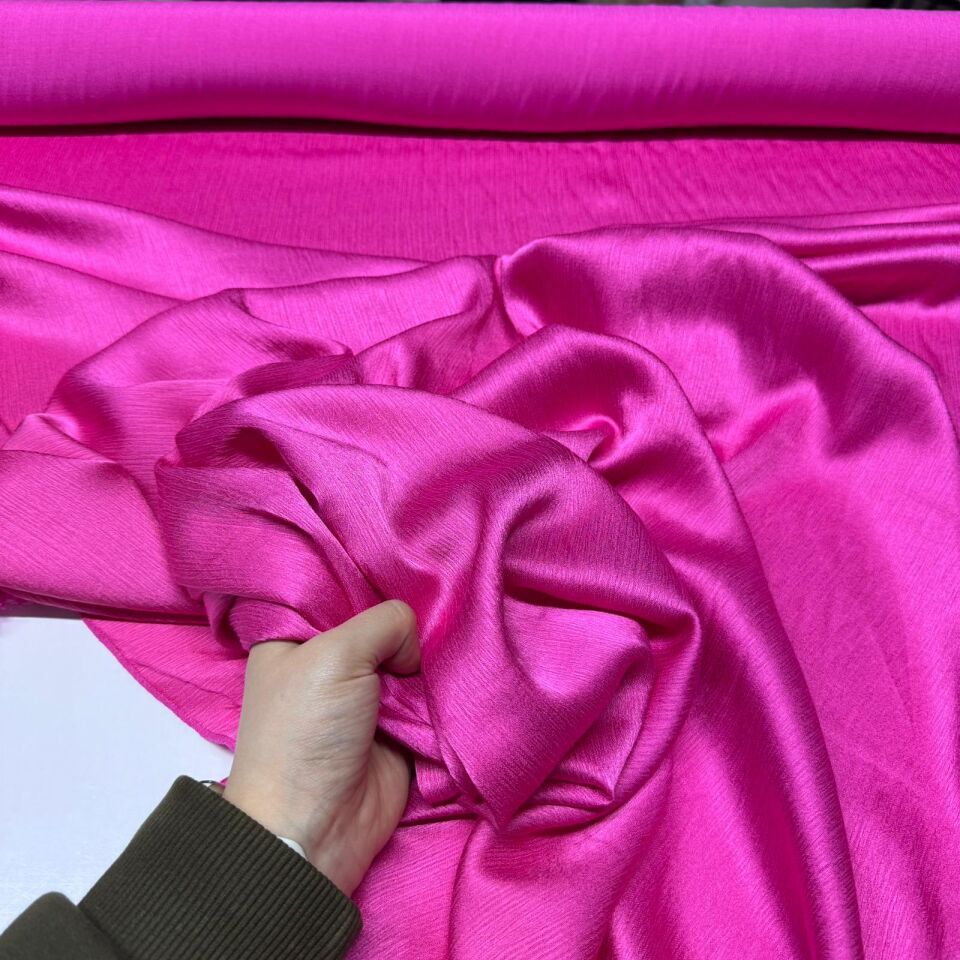 Pamuk Saten Viskon Kumaş Çift En Parlak Açık Pembe