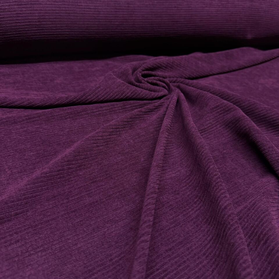 İtalyan Fitilli Kadife Kumaş Çift En Mürdüm