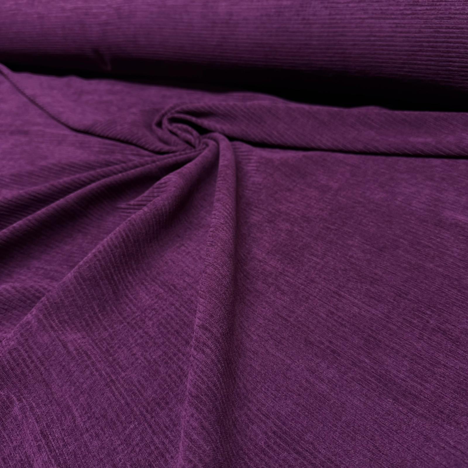 İtalyan Fitilli Kadife Kumaş Çift En Mürdüm