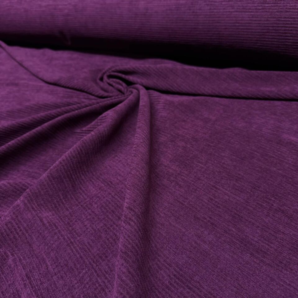 İtalyan Fitilli Kadife Kumaş Çift En Mürdüm