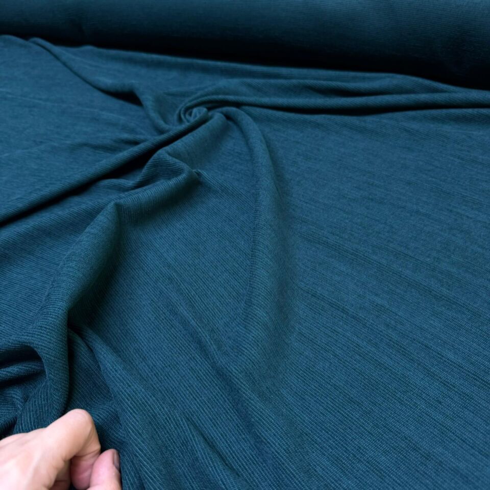 İtalyan Fitilli Kadife Kumaş Çift En Petrol Yeşil