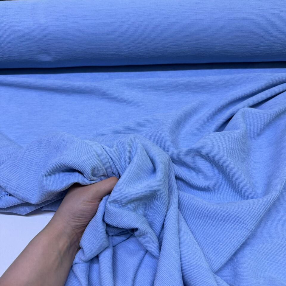 İtalyan Fitilli Kadife Kumaş Çift En Bebe Mavi