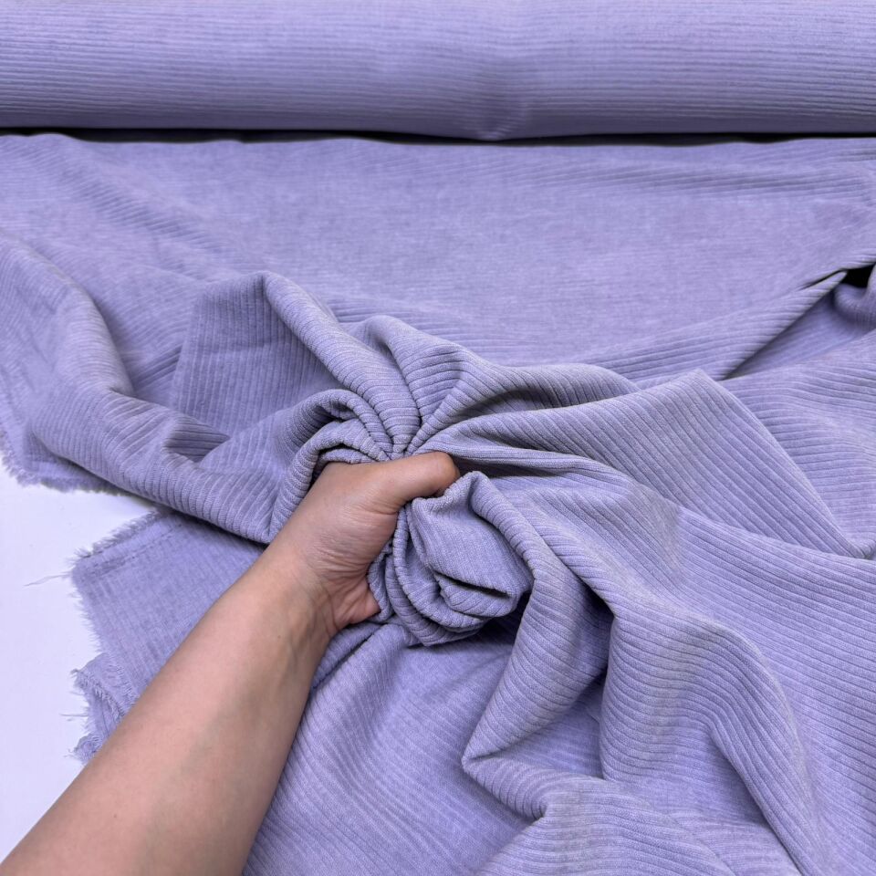 İtalyan Fitilli Kadife Kumaş Çift En Gri