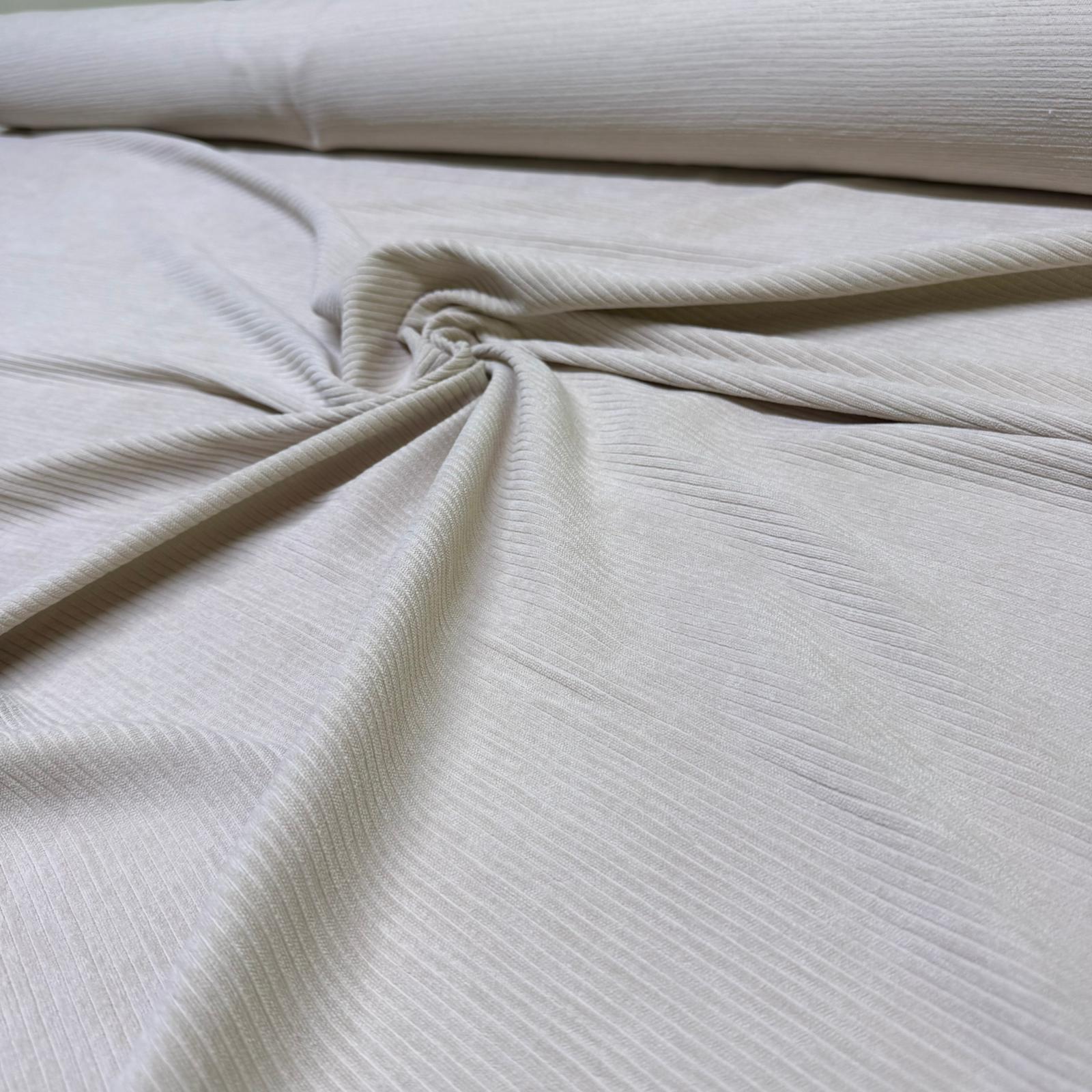 İtalyan Fitilli Kadife Kumaş Çift En Taş Rengi