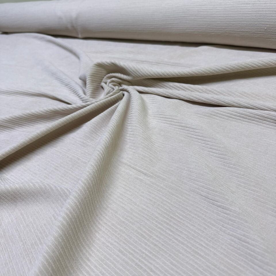 İtalyan Fitilli Kadife Kumaş Çift En Taş Rengi