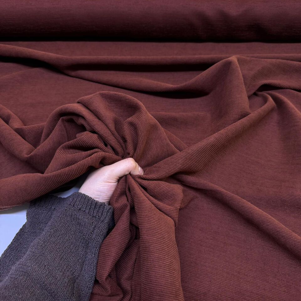 İtalyan Fitilli Kadife Kumaş Çift En Taba