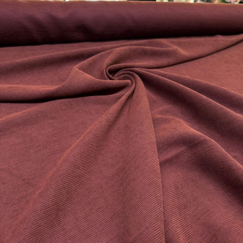 İtalyan Fitilli Kadife Kumaş Çift En Taba