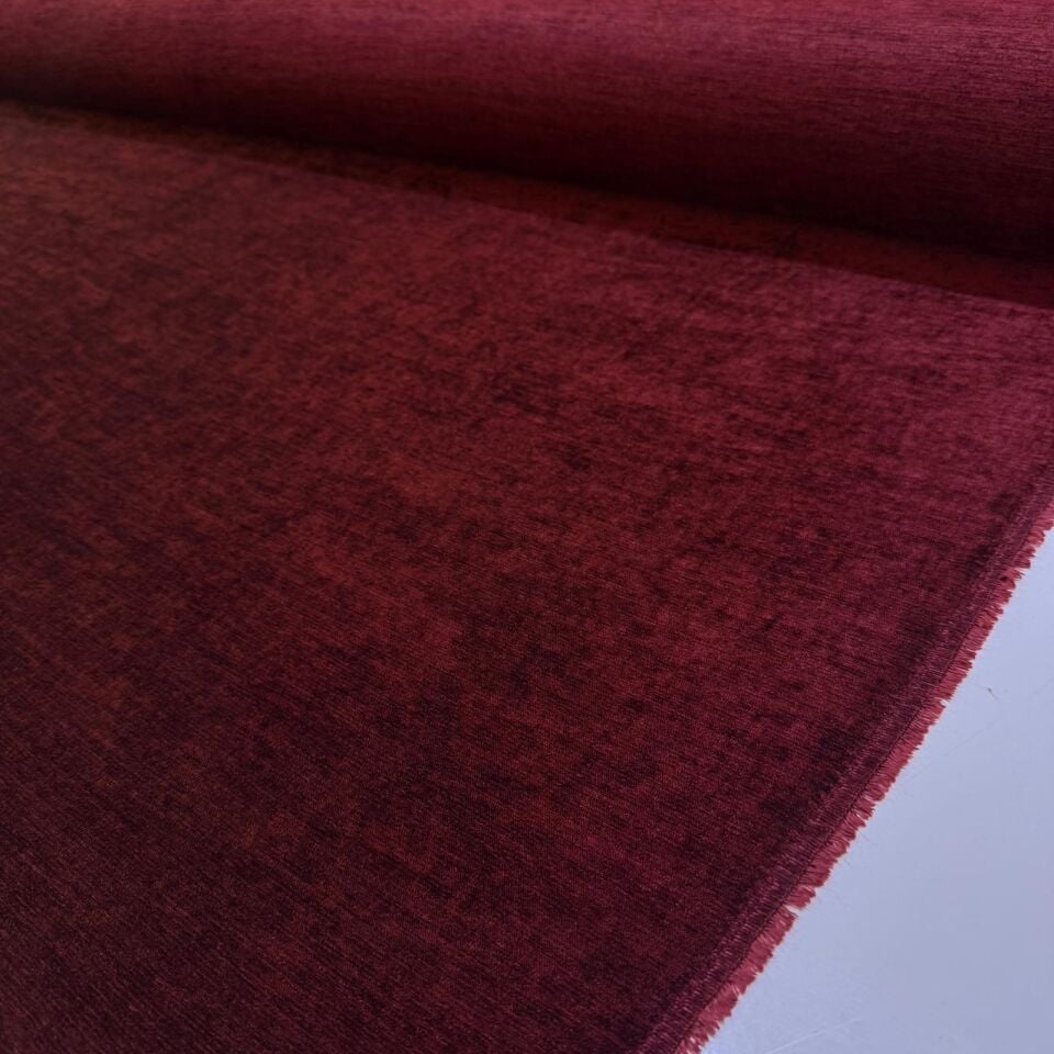 İtalyan Fitilli Kadife Kumaş Çift En Bordo