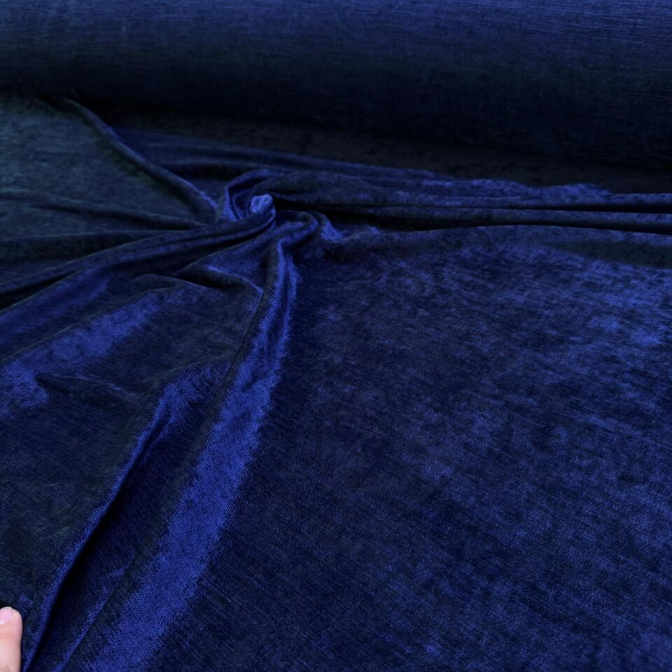İtalyan Fitilli Kadife Kumaş Çift En Lacivert