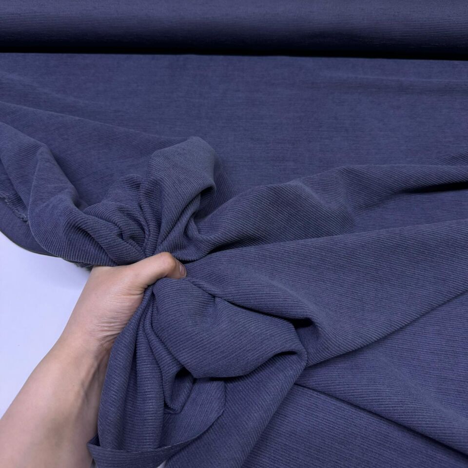 İtalyan Fitilli Kadife Kumaş Çift En Antrasit