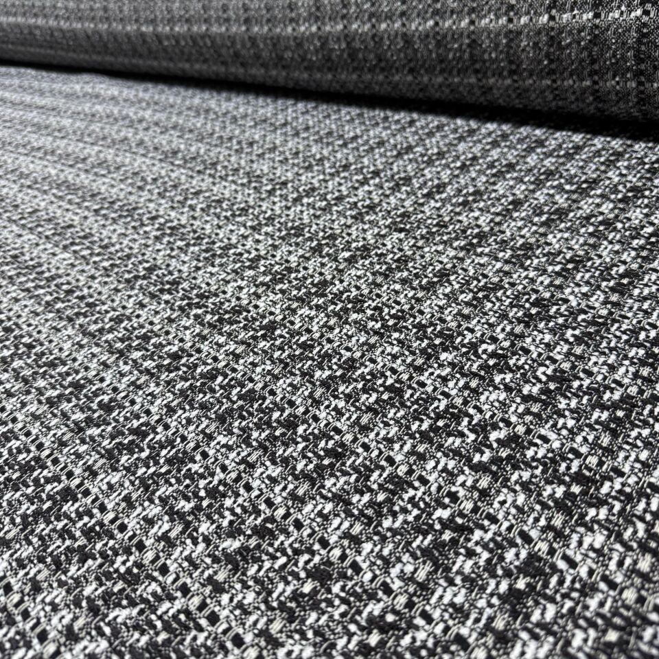 Tüvit Şanel Kumaş Çift En Siyah Beyaz Dokuma