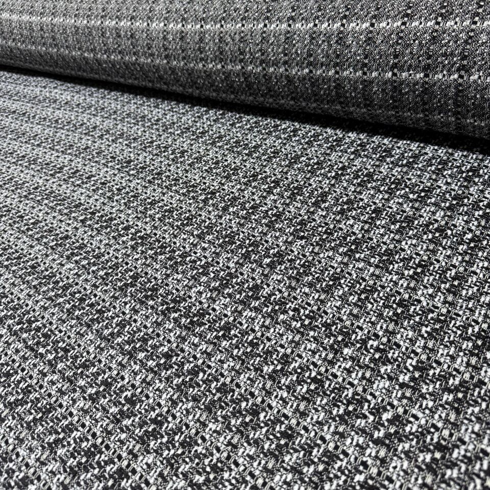 Tüvit Şanel Kumaş Çift En Siyah Beyaz Dokuma