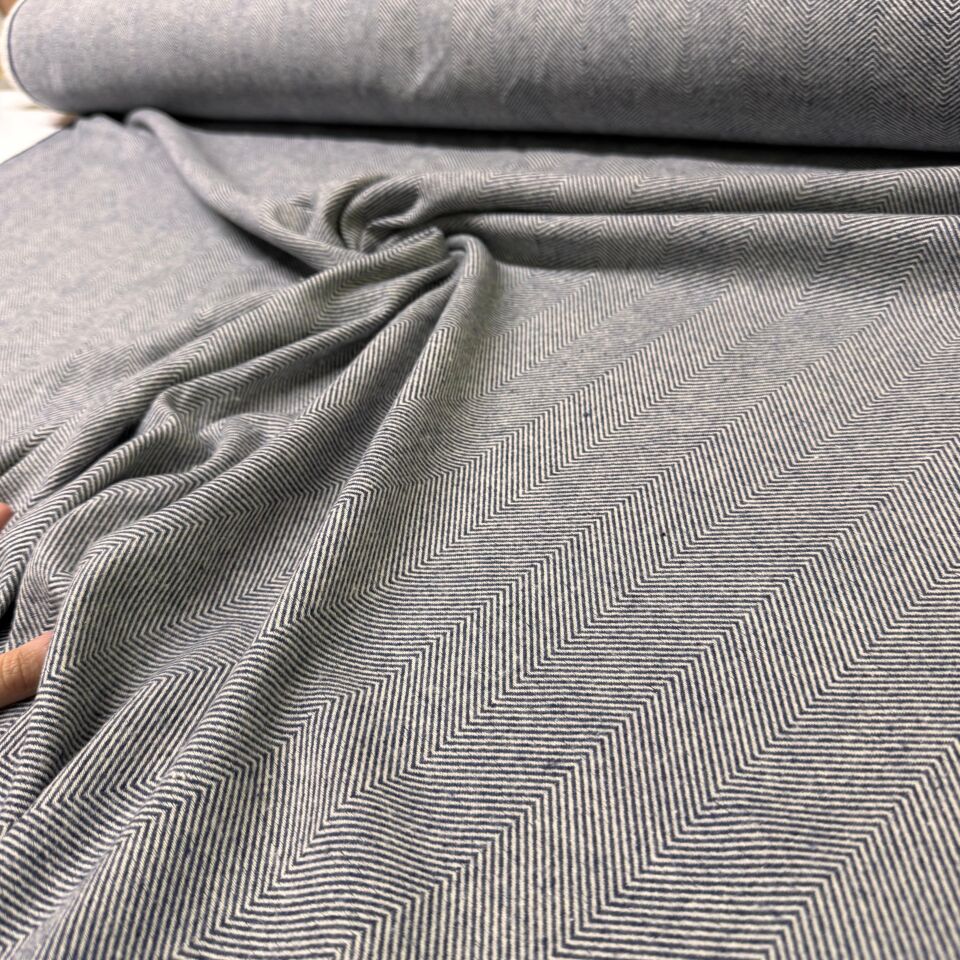 Tüvit Şanel Kumaş Çift En Esnek Likralı Zikzak Gri